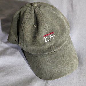 Qilo brand Green / Olive ALL Suede dad hat cap w/ Kilogram Chinese Characters